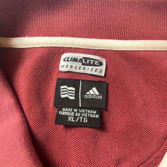 Adidas Polo Shirt Mens XL Red Climalite Striped Short Sleeve Old Hickory Golf - Picture 8 of 9
